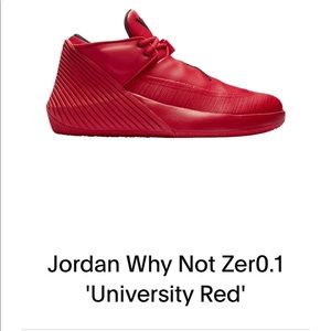 Jordan Why Not Zer0.1 'University Red' Size 8